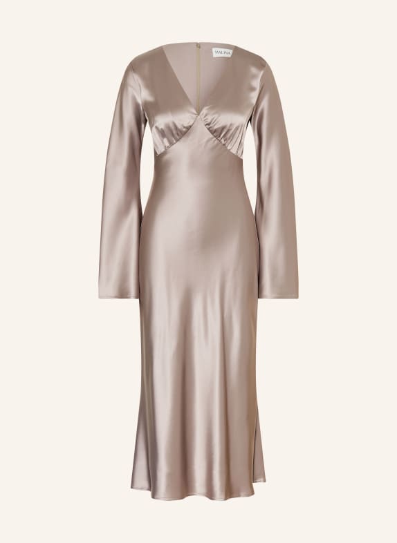 MALINA Satijnen jurk CAROLINA TAUPE