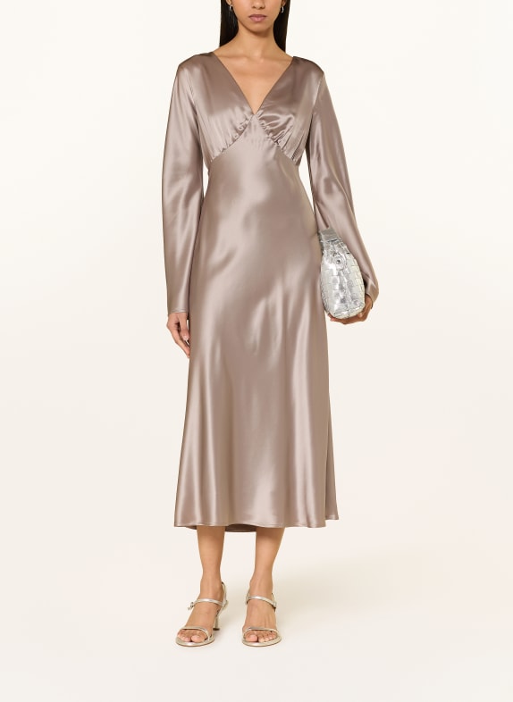 MALINA CAROLINA Satin Dress TAUPE