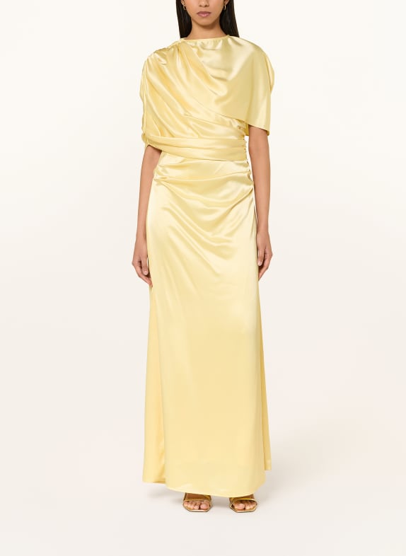 MALINA One-Shoulder-Kleid CASSIA aus Satin HELLGELB