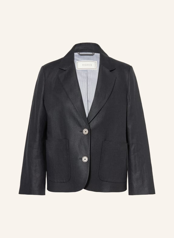 PESERICO blazer en lin BLEU FONCÉ