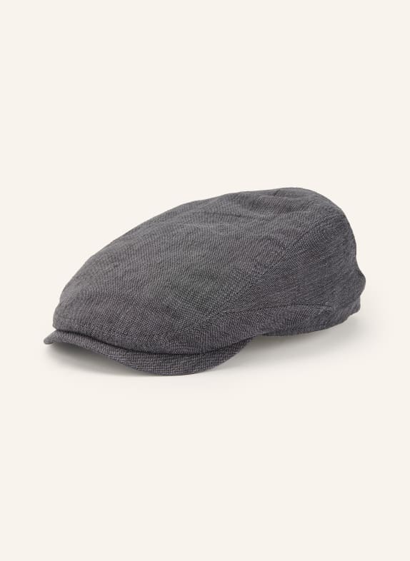 STETSON Casquette plate en lin GRIS FONCÉ
