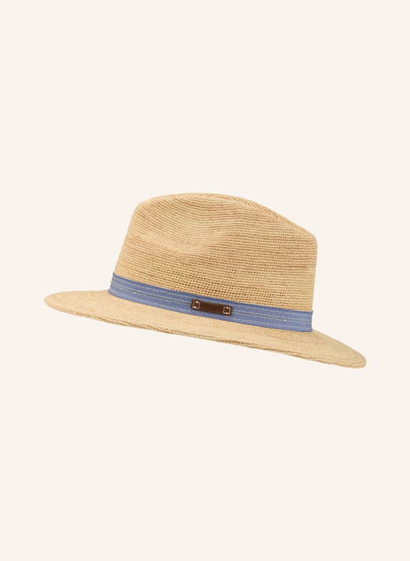 STETSON Chapeau de paille TRAVELLER BEIGE / BLEU