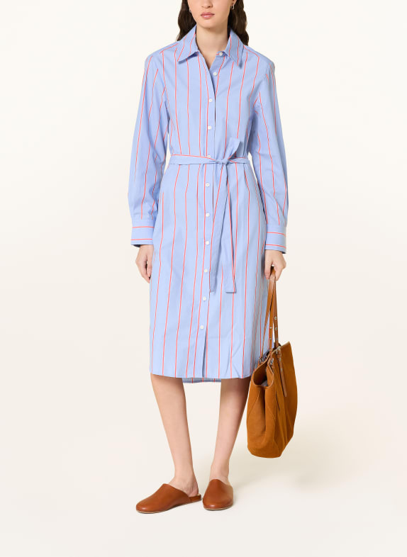 LANIUS Hemdblusenkleid BLAU / ORANGE