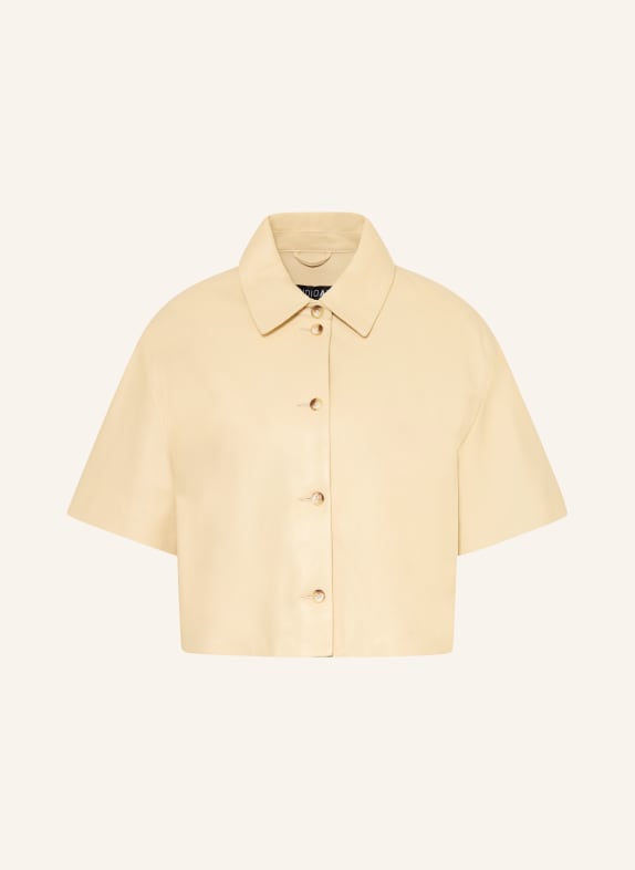 STUDIO AR Veste carrée EVELINE en cuir CRÈME