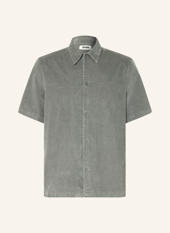 DRYKORN MERYN Comfort Fit-overhemd met korte mouwen van corduroy KAKI
