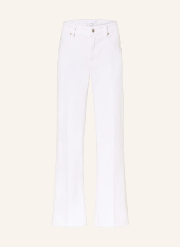 CAMBIO Cropped Jeans FELINA 5116 pure white stone & fringe