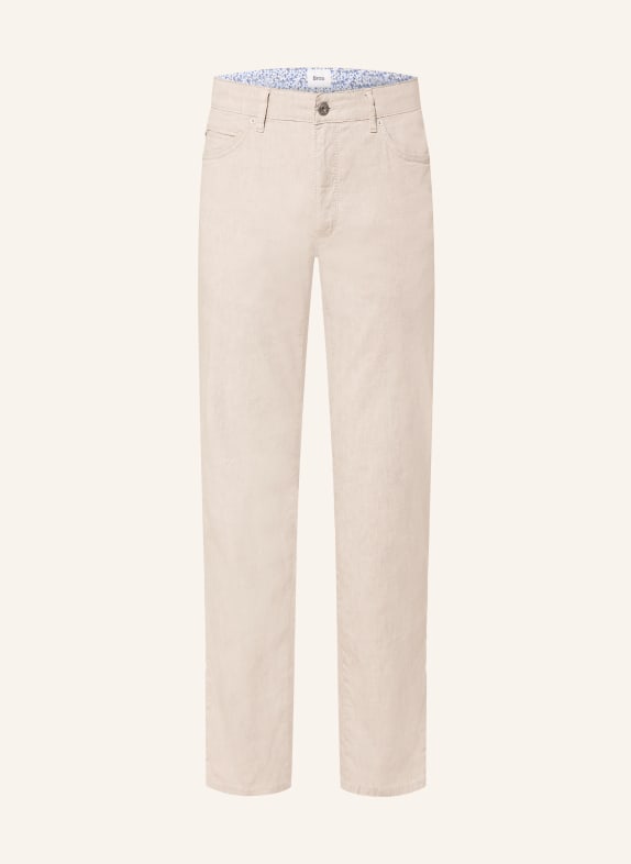 BRAX Spodnie CADIZ Slim Fit z lnem KREMOWY