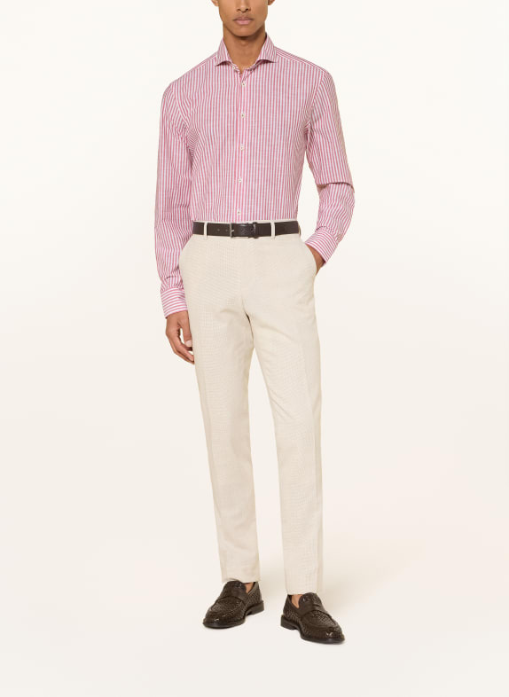 van Laack Overhemd VL-RESO-TF Tailored Fit DONKERROOD / WIT