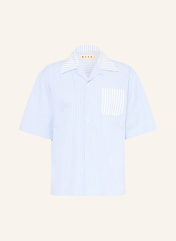 MARNI Comfort Fit Resort Shirt LIGHT BLUE / BLUE / WHITE