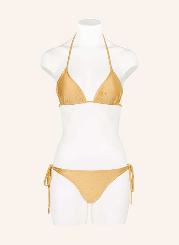 GOLDBERGH Triangel-bikinibroekje KAIA met sierstenen GOUD