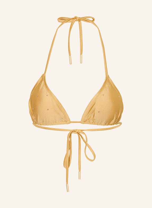 GOLDBERGH VELORA driehoekige bikinitop met strass-steentjes GOUD