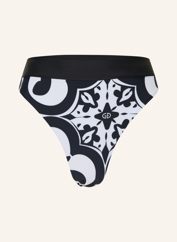 GOLDBERGH Bas de bikini taille haute VERONICA NOIR / BLANC