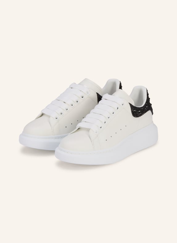 McQUEEN Sneaker mit Schmucksteinen WEISS / SCHWARZ