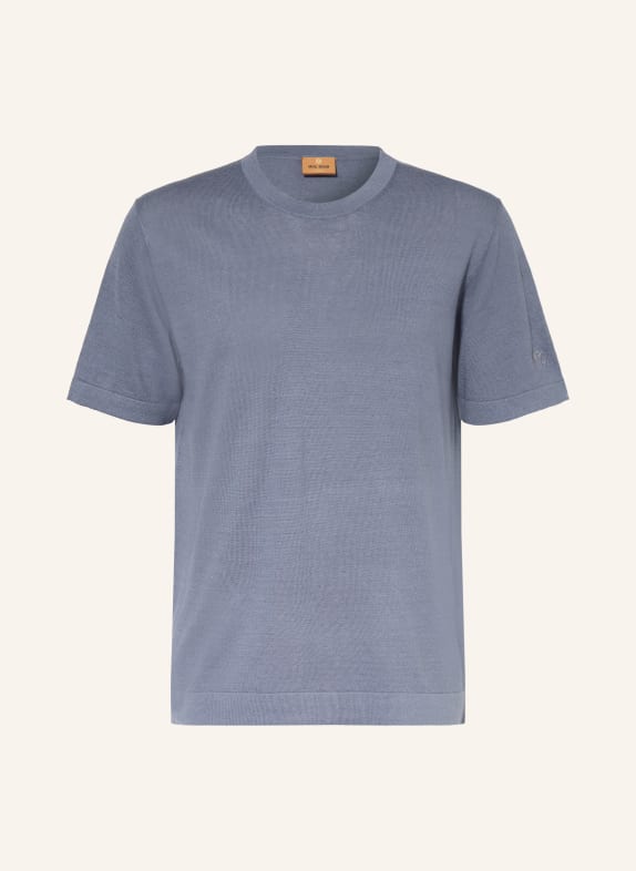 MOS MOSH Gallery Pull en maille MMGCROWE avec lin BLEU GRIS