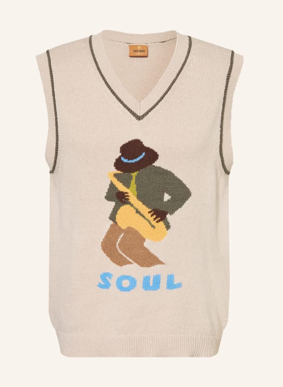 MOS MOSH Gallery Pull sans manches MMGJAZZ BEIGE / VERT