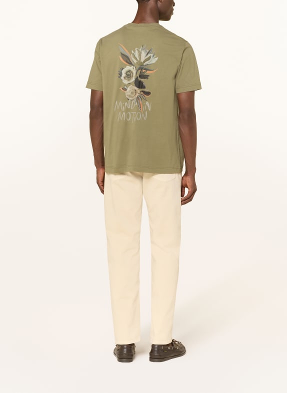 MOS MOSH Gallery T-shirt MMGMOTION KAKI / GRIJS / ZWART