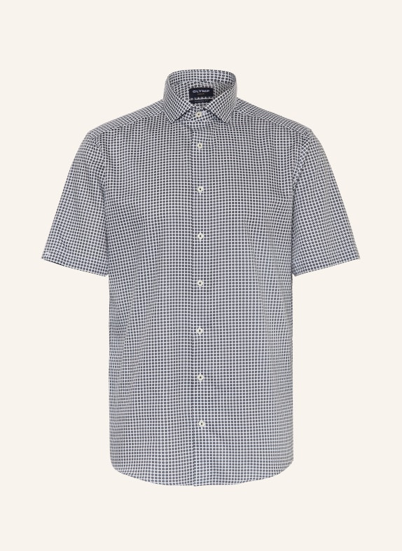 OLYMP Kurzarm-Hemd Luxor modern fit DUNKELGRAU / WEISS