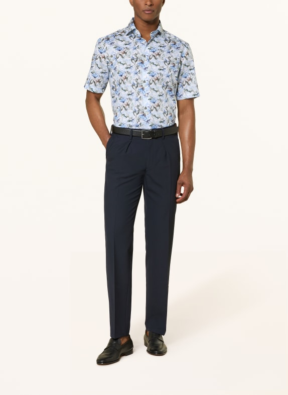 OLYMP Kurzarm-Hemd Luxor modern fit HELLBLAU / BRAUN / GRÜN