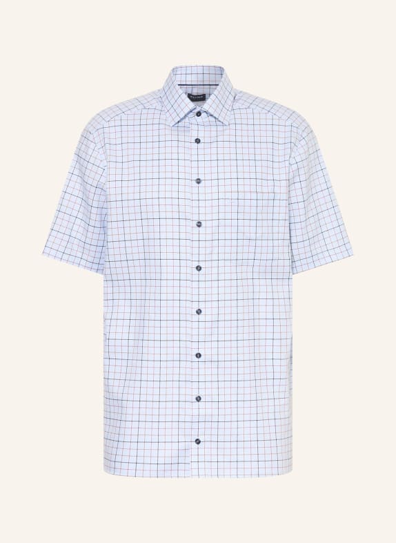 OLYMP Kurzarm-Hemd Luxor comfort fit HELLBLAU / BEIGE / DUNKELROT