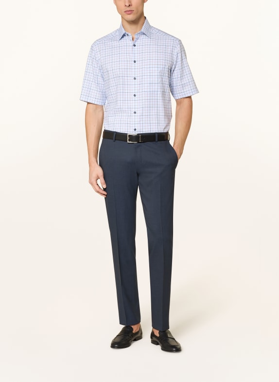 OLYMP Kurzarm-Hemd Luxor comfort fit HELLBLAU / BEIGE / DUNKELROT