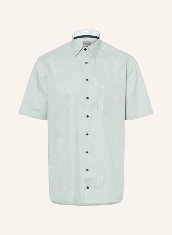 OLYMP Kurzarm-Hemd Luxor comfort fit GRÜN / WEISS