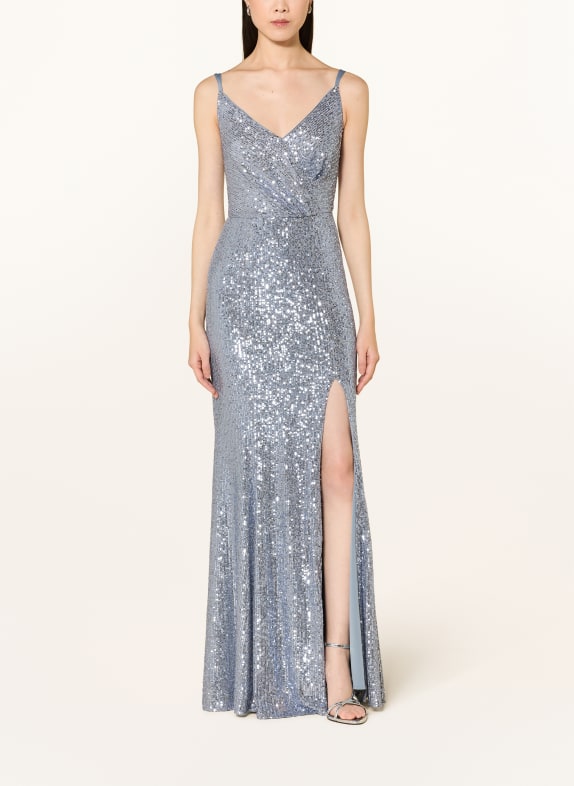 SWING Abendkleid mit Pailletten BLAUGRAU