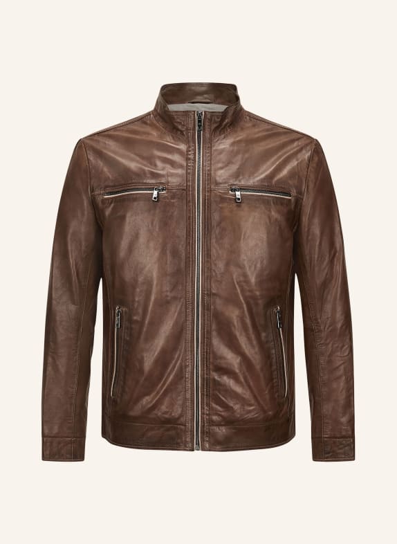MILESTONE Lederjacke MSETHAN BRAUN