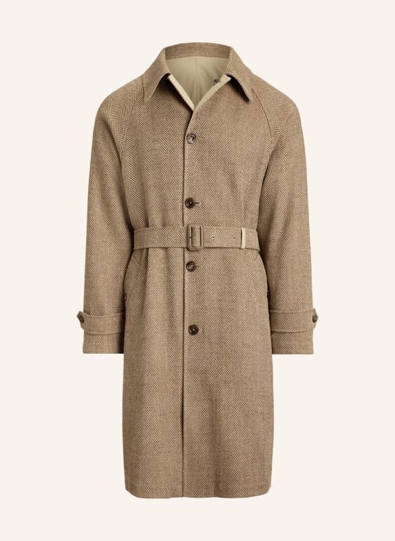 POLO RALPH LAUREN Płaszcz dwustronny BRĄZOWY / BEŻOWY