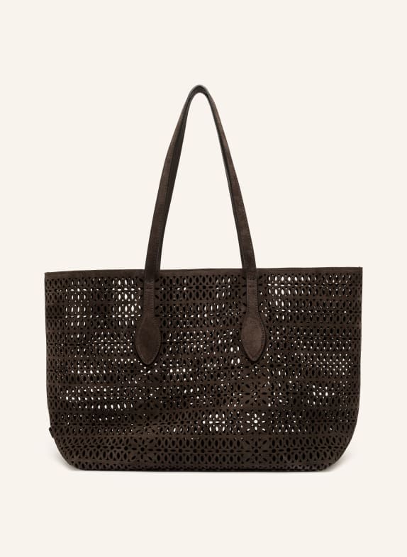 GIANNI CHIARINI Torba z kieszonką i wycięciami CIEMNOBRĄZOWY