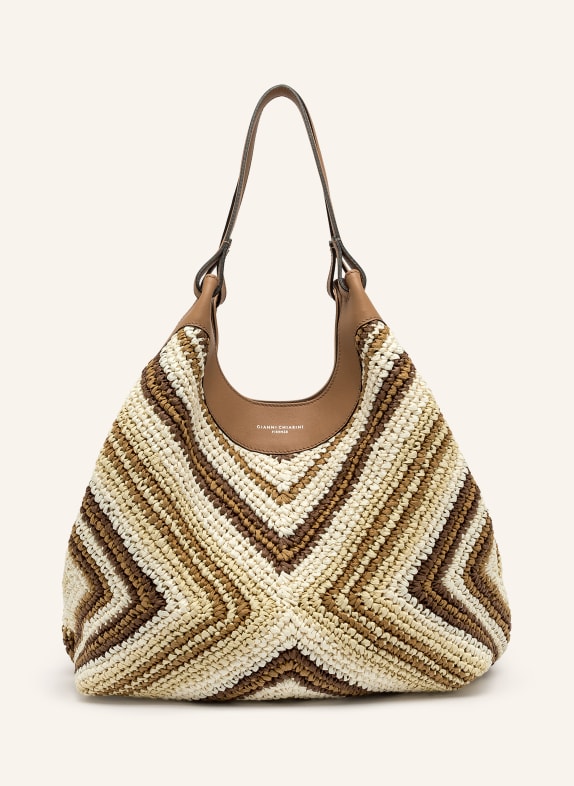 GIANNI CHIARINI Beuteltasche mit Pouch CAMEL / HELLBRAUN / DUNKELBRAUN