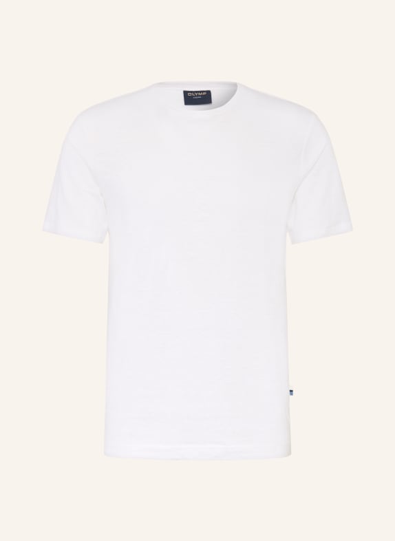 OLYMP T-Shirt aus Leinen WEISS
