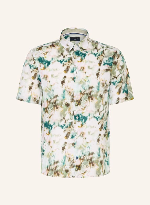 OLYMP Kurzarm-Hemd Casual regular fit GRÜN / BRAUN / WEISS