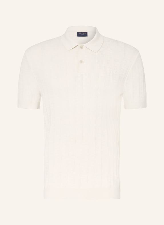 OLYMP Strick-Poloshirt WEISS