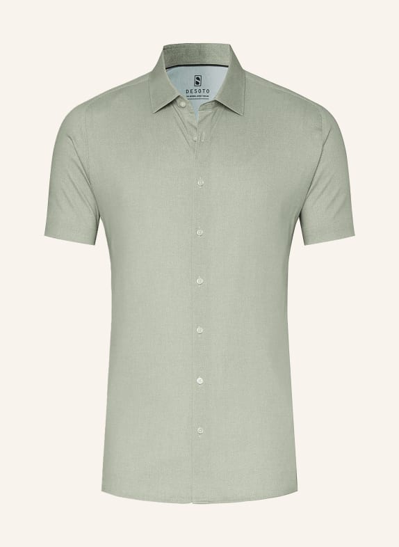 DESOTO Kurzarm-Hemd Slim Fit aus Jersey HELLGRÜN