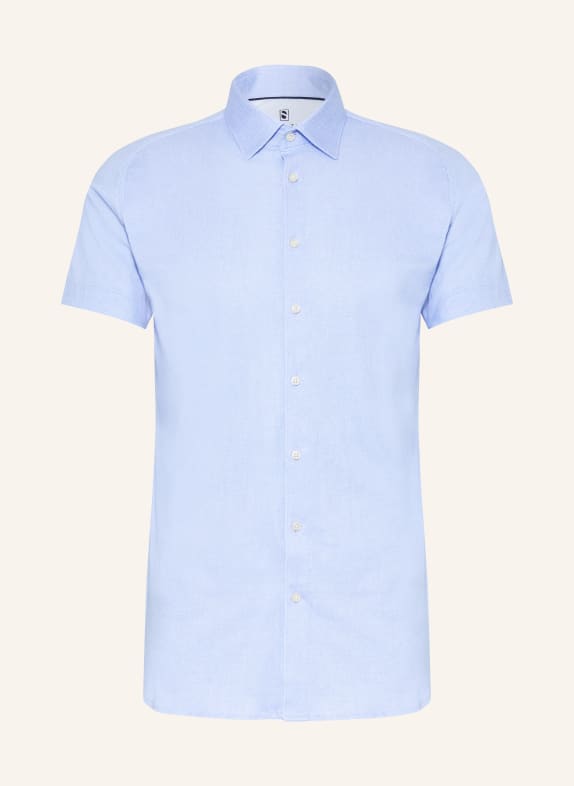 DESOTO Slim fit shirt met korte mouwen van jersey LICHTBLAUW