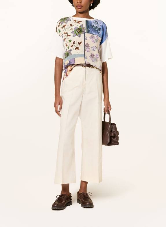 WEEKEND Max Mara Blusenshirt PAMPAS im Materialmix WEISS / BEIGE / BLAU