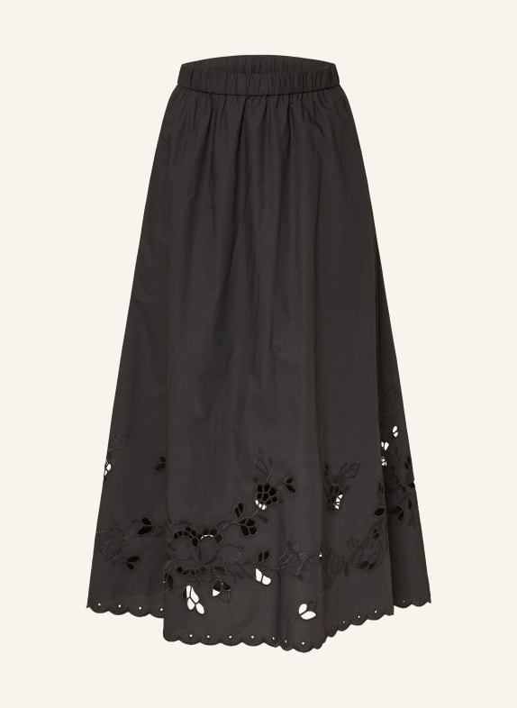 WEEKEND Max Mara Rock CARAVAN met kant met gaatjes ZWART