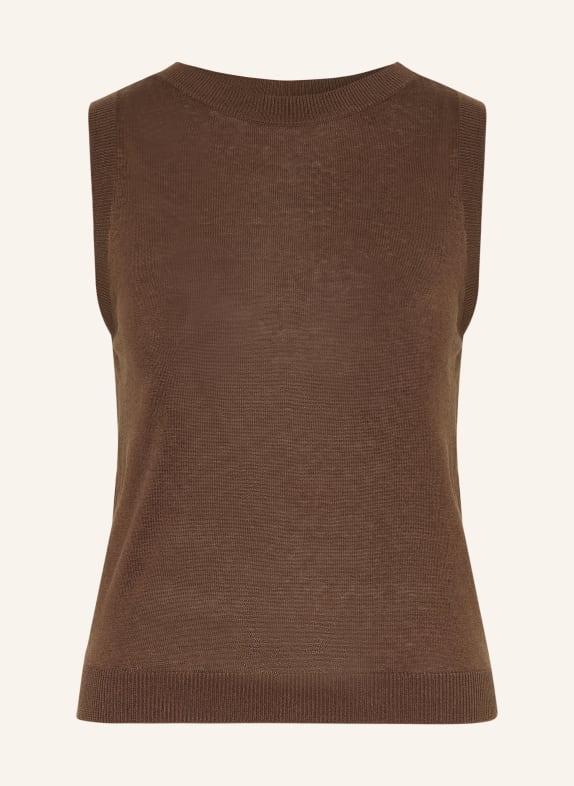 WEEKEND Max Mara Gebreide top RIVA met zijde en linnen MARRON FONCÉ
