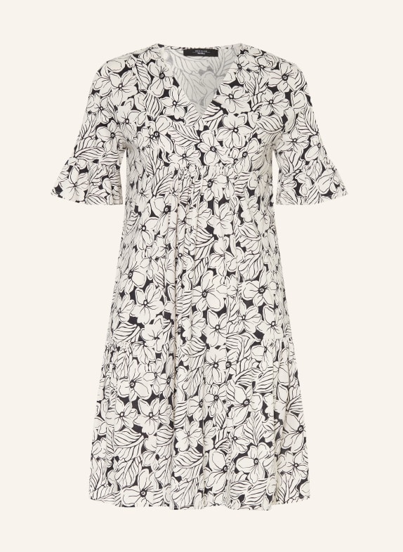 WEEKEND Max Mara Jerseykleid FUOCO mit Rüschen WEISS / SCHWARZ