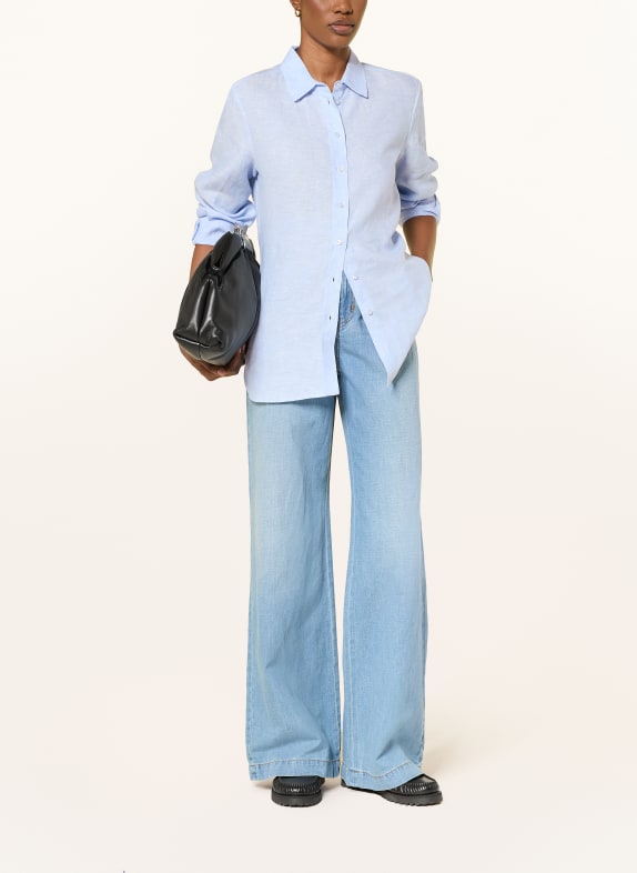 WEEKEND Max Mara Skjortblus WERNER i linne LJUSBLÅ