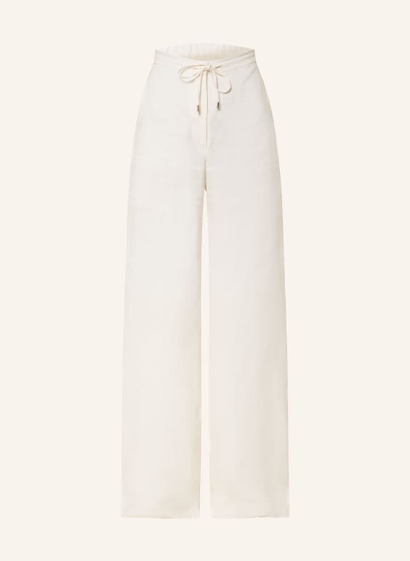 Max Mara STUDIO Spodnie z lnu PELOTA ECRU