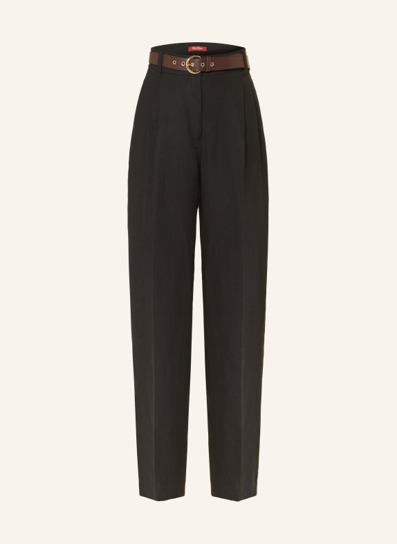 Max Mara STUDIO SUMERO-broek van linnen ZWART