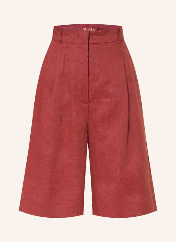 Max Mara STUDIO Linen shorts CARAVAN DARK RED