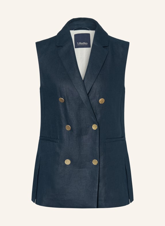 S Max Mara Blazerweste BIRD aus Leinen DUNKELBLAU