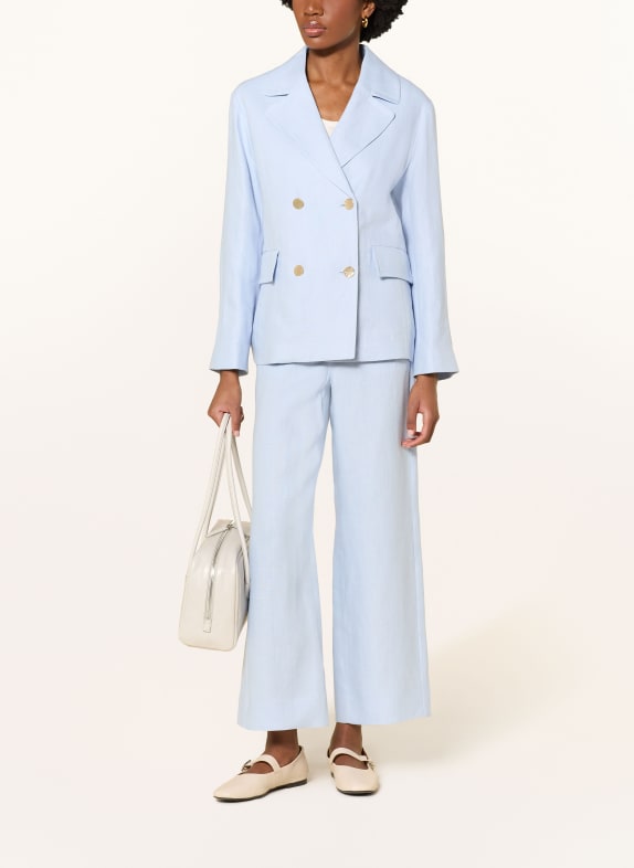 S Max Mara Linnen blazer AVENUE LICHTBLAUW