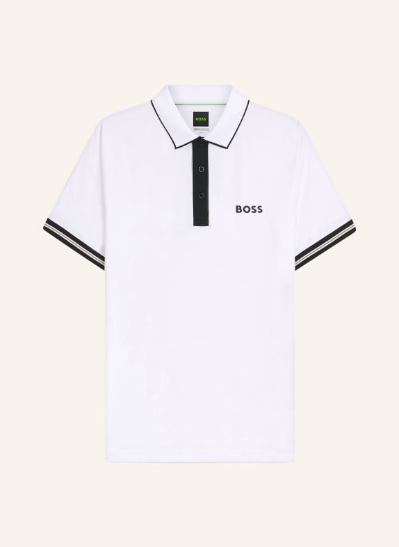 BOSS ACTIVE Slim Fit functional polo shirt WHITE
