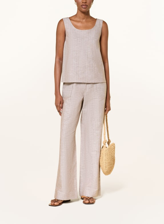 MM by Max Mara Top tip bluză CALIGA din in MARO / ALB