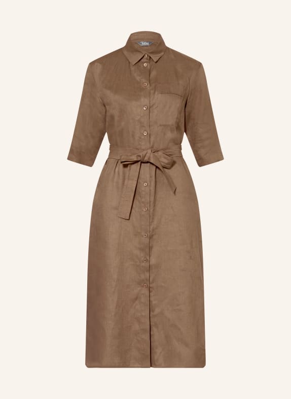 MM by Max Mara TABELLA linen shirt dress BROWN