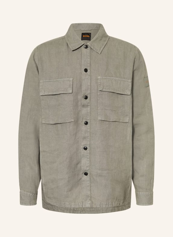 BOSS Leinenhemd LOCKY Comfort Fit DUNKELGRAU