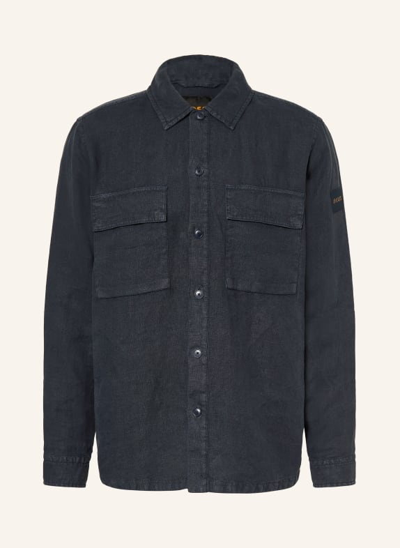 BOSS Leinenhemd LOCKY Comfort Fit DUNKELBLAU